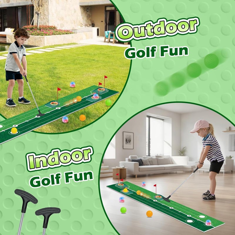 VATOS Golf Putting Set for Kids - Light up Golf Game Toys with Putting Mat, Putter, 3 Holes & 6 Balls (3 Glow), Indoor Outdoor Yard Golfs Game Sports Toys, Birthday Gifts for Boys Girls Kids 3-8 - Image 5